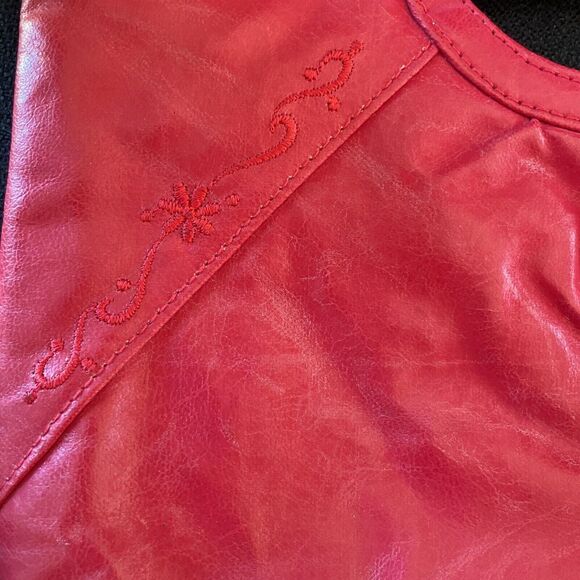 Red Clutch Embroidered Faux Leather Women Pouch Bag Handbag Soft Purse Party - Picture 3 of 12